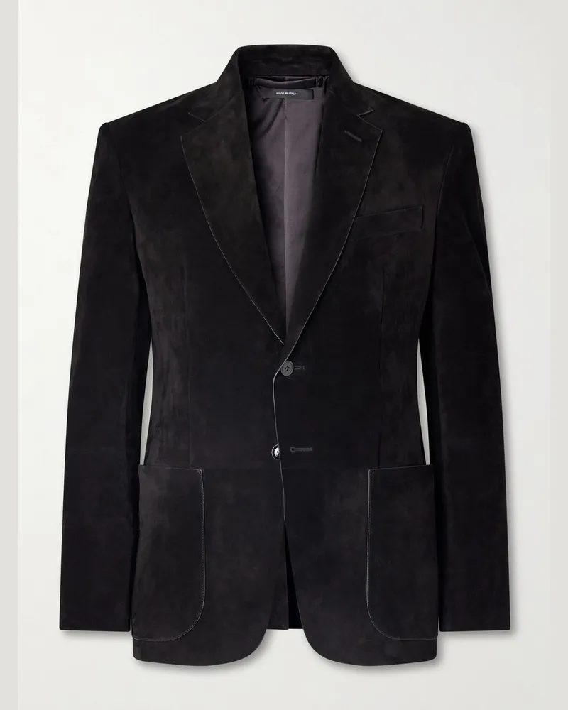Tom Ford Panelled Suede Blazer Black