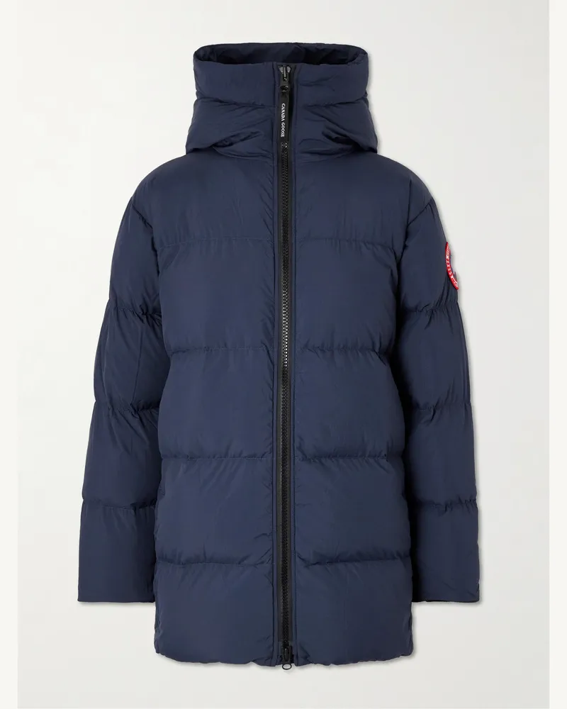Canada Goose Lawrence Daunenjacke aus gestepptem „EnduraLuxe“-Material mit Logoapplikation Blau