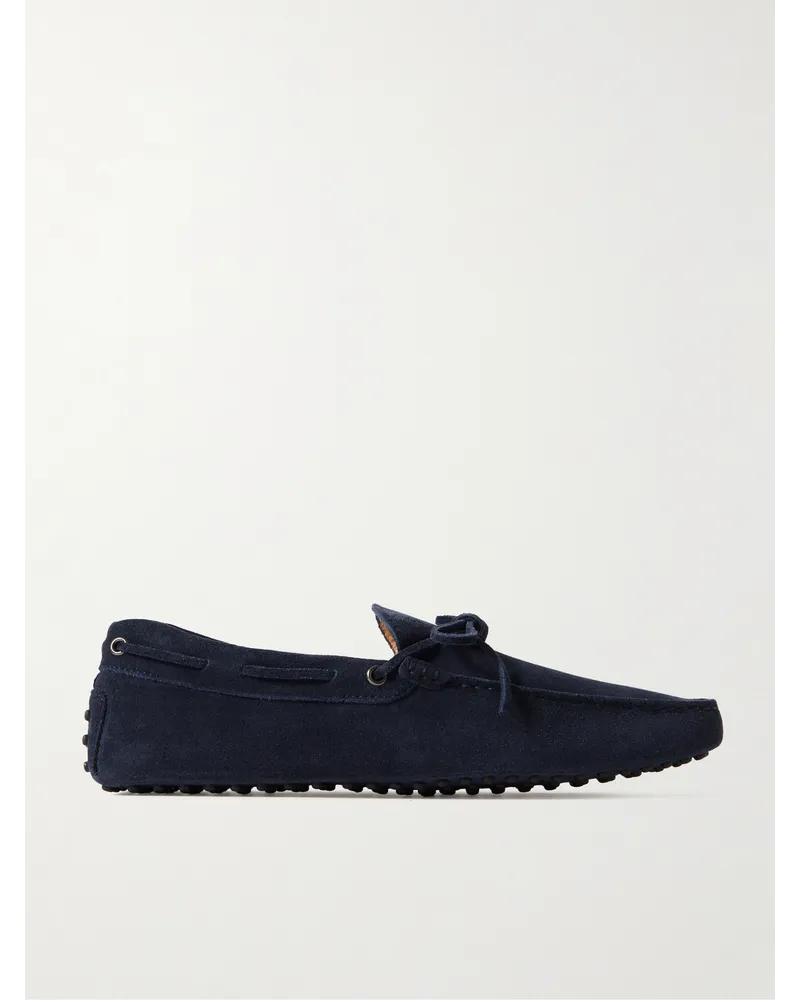 TOD'S Gommino Loafers aus Veloursleder Blau