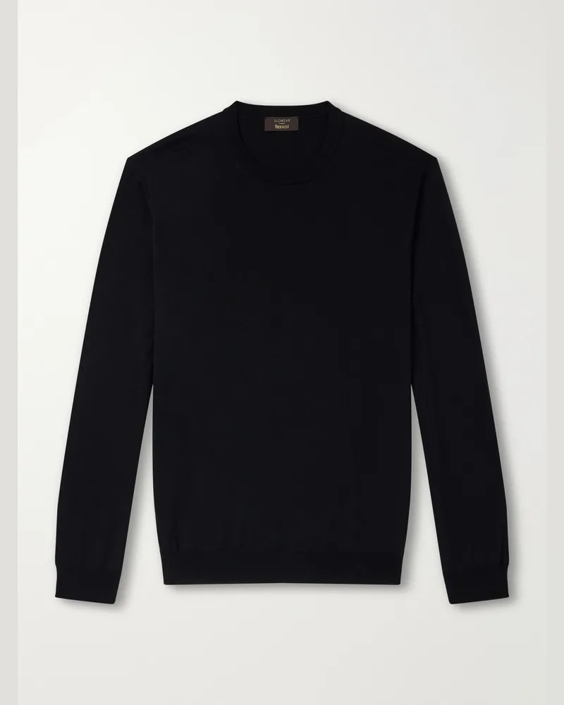 Slowear Zanone Slim-Fit Flexwool Sweater Black