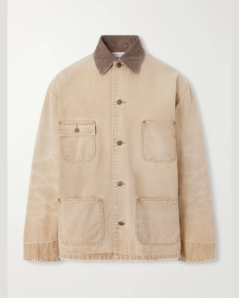 John Elliott + Co Desert Snow Distressed Denim Jacket Brown