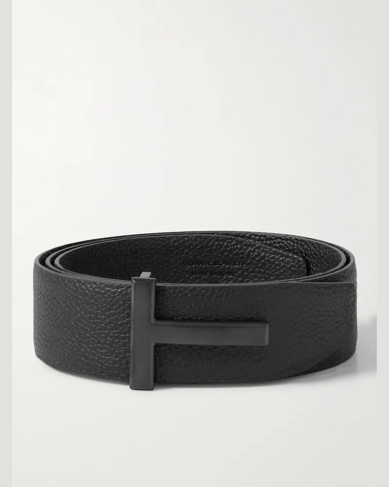 Tom Ford Gürtel aus vollnarbigem Leder, 4 cm Schwarz
