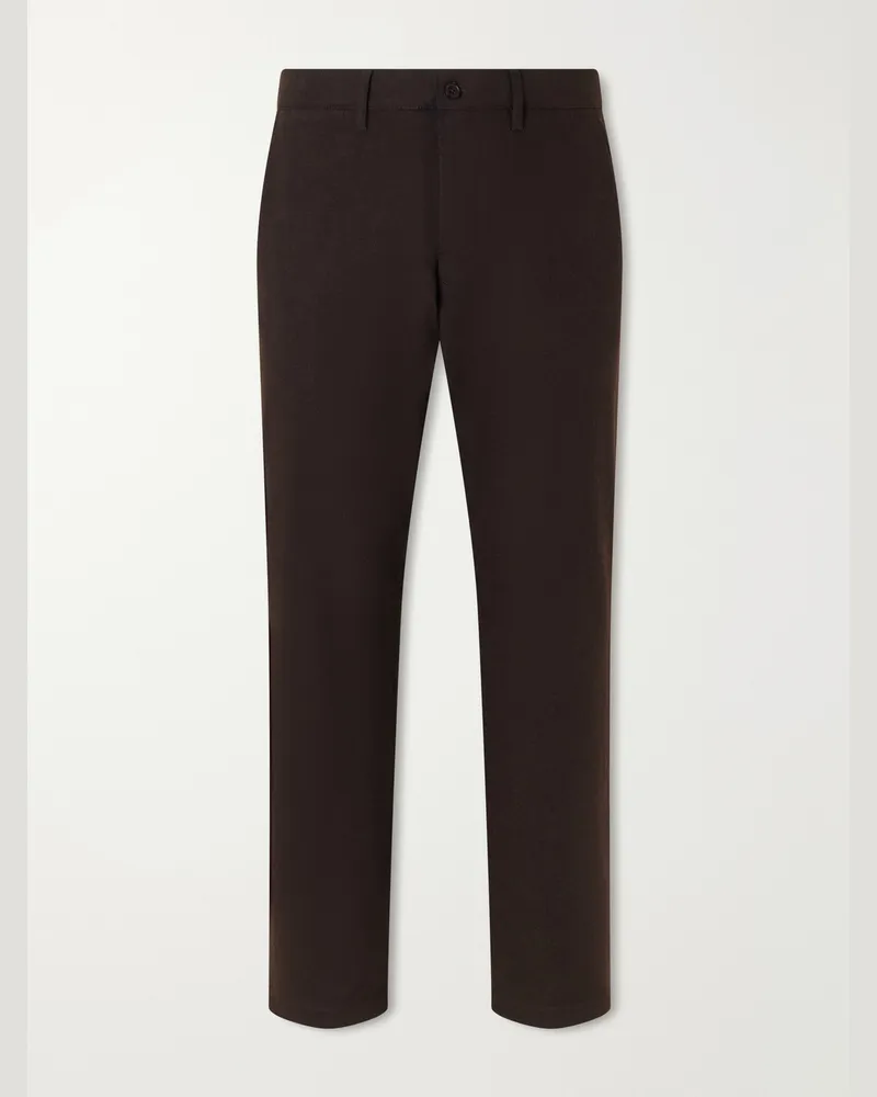 NN 07 Aden Straight-Leg Grain de Poudre Trousers Brown