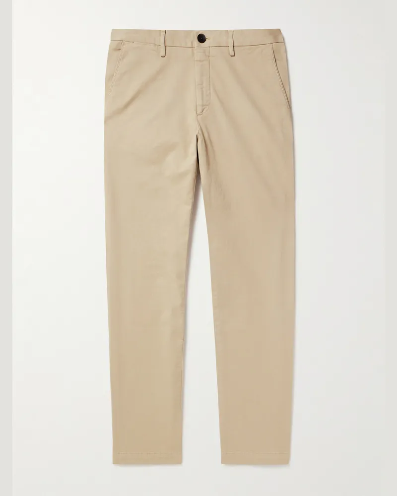 MR P. Samuel gerade geschnittene Chino aus Twill aus einer Baumwollmischung Braun