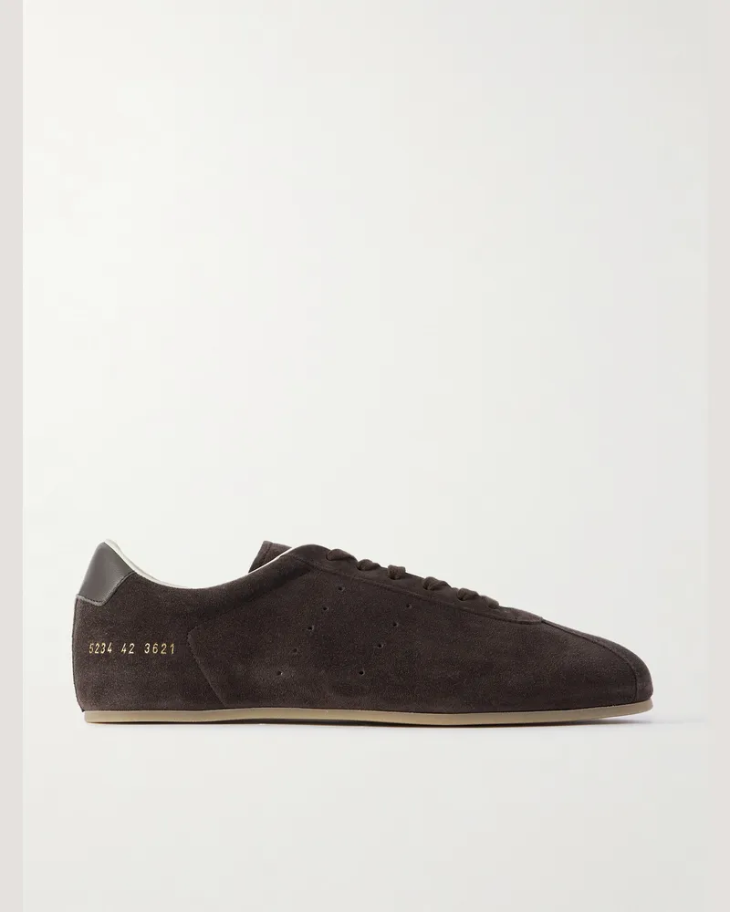 Common Projects Driving Lo Profile Sneakers aus Veloursleder mit Lederbesatz Braun