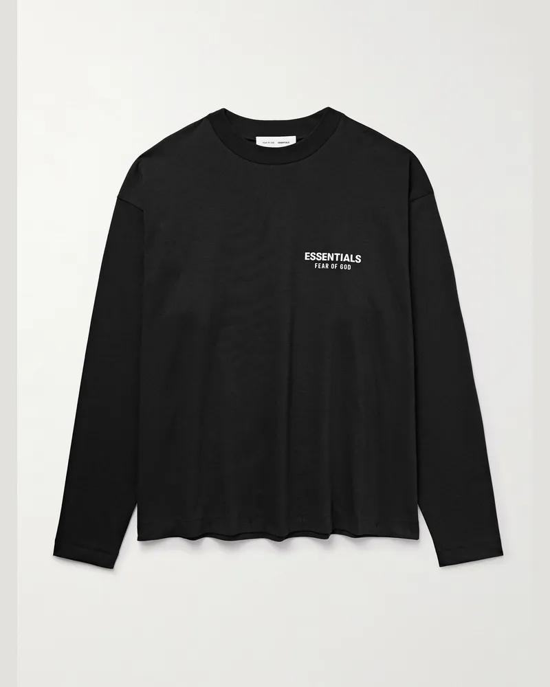 Fear of God Oberteil aus Baumwoll-Jersey mit Logoapplikation Schwarz