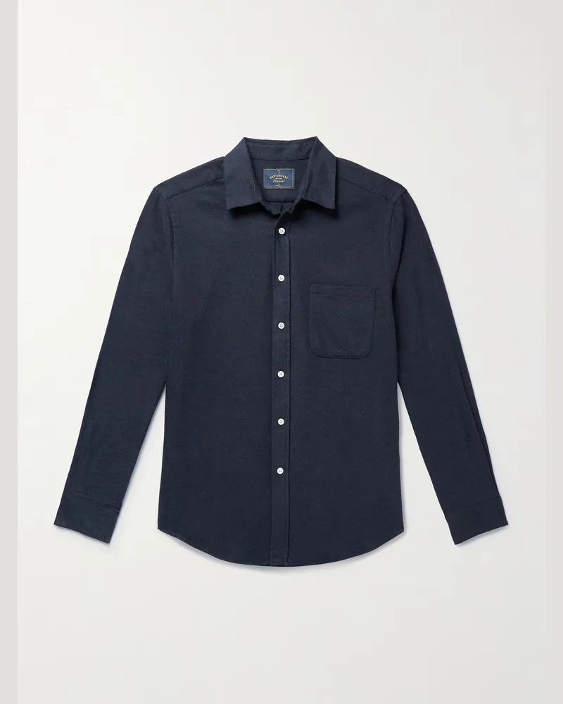 Portuguese Flannel Teca Hemd aus gebürstetem Baumwoll-Twill Blau