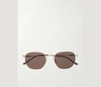 Round-Frame Gold-Tone Sunglasses