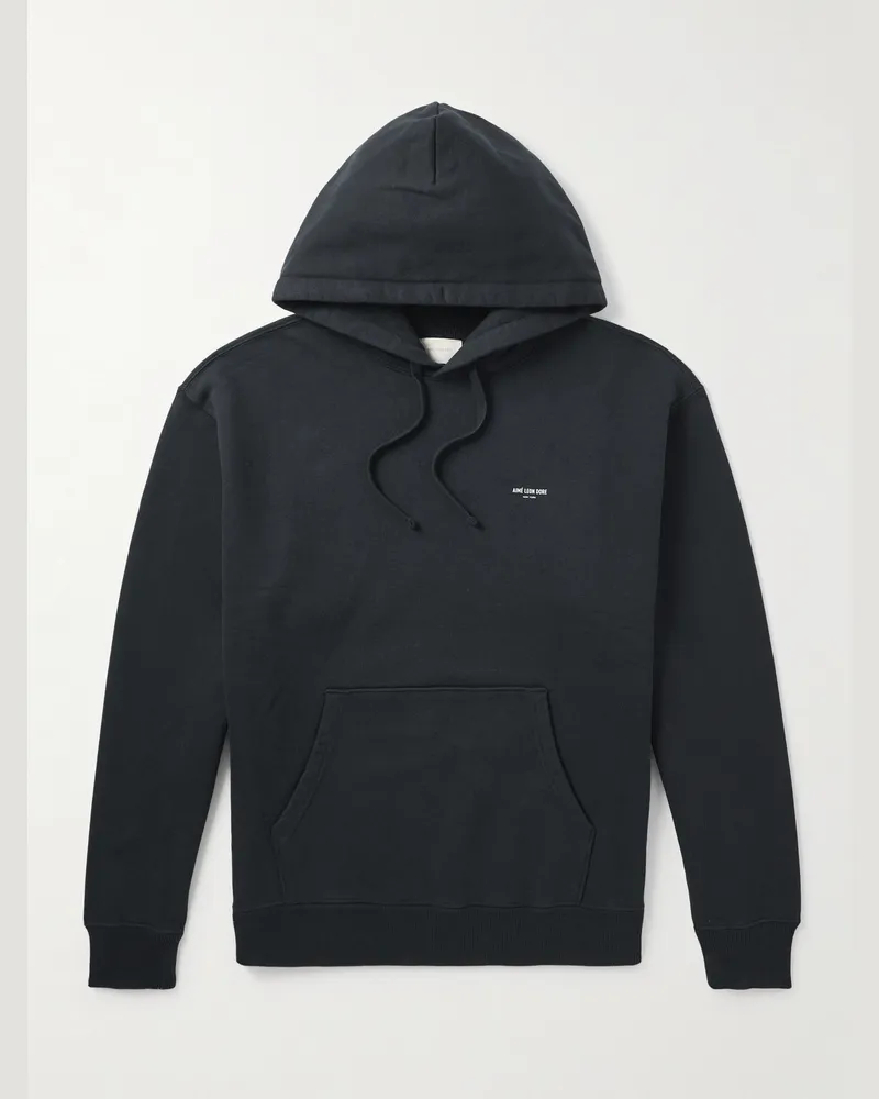 Aimé Leon Dore Logo-Print Cotton-Jersey Hoodie Black