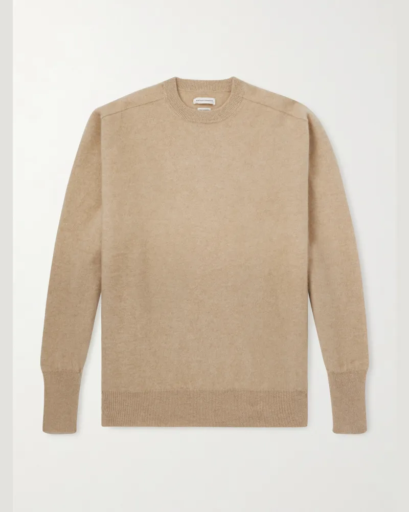 Kaptain Sunshine Brushed-Cashmere Sweater Neutrals