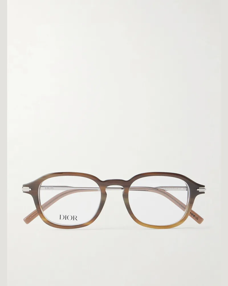 Dior DiorBlackSuitO R11I  Round-Frame Horn Sunglasses Brown
