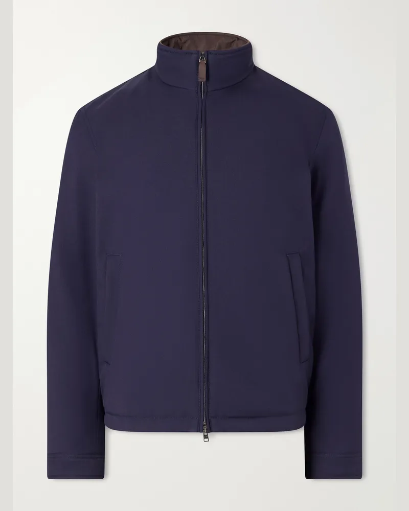 Herno Padded Twill Bomber Jacket Blue