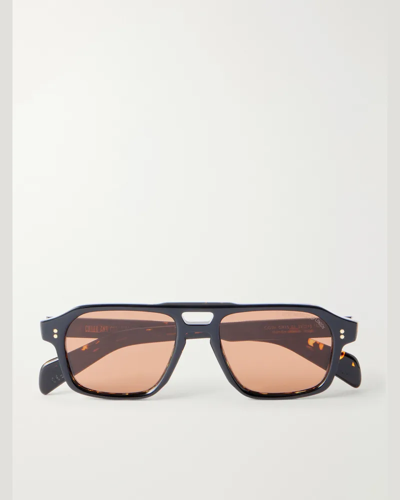 Cutler and Gross Navigator Aviator-Style Acetate Sunglasses Tortoiseshell
