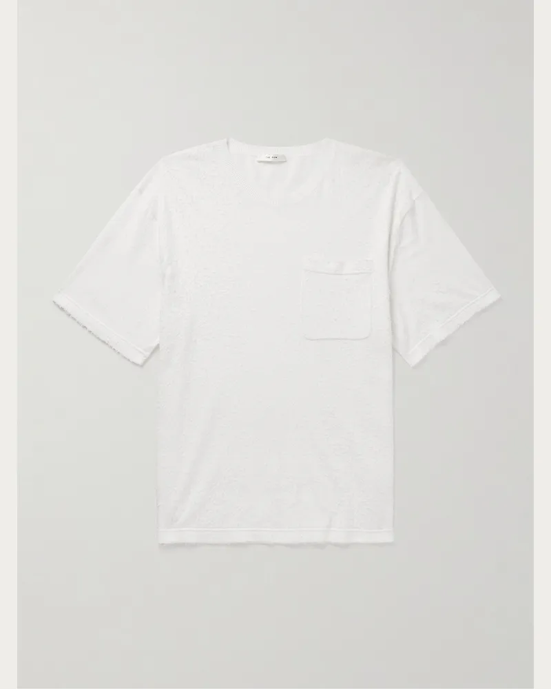 The Row Paddy T-Shirt aus gebürstetem Baumwoll-Jersey Weiß