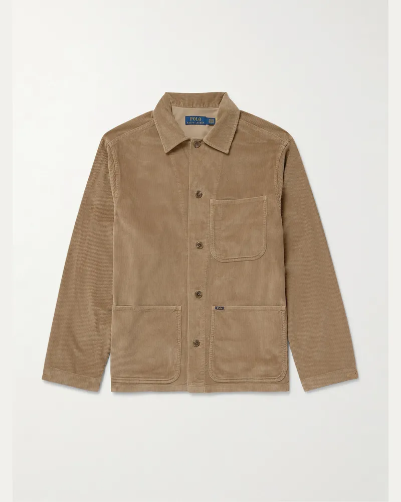 Ralph Lauren Hemdjacke aus Baumwollcord mit Reverskragen Neutral