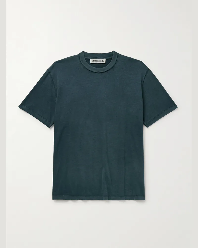 Our Legacy Box Cotton-Jersey T-Shirt Blue