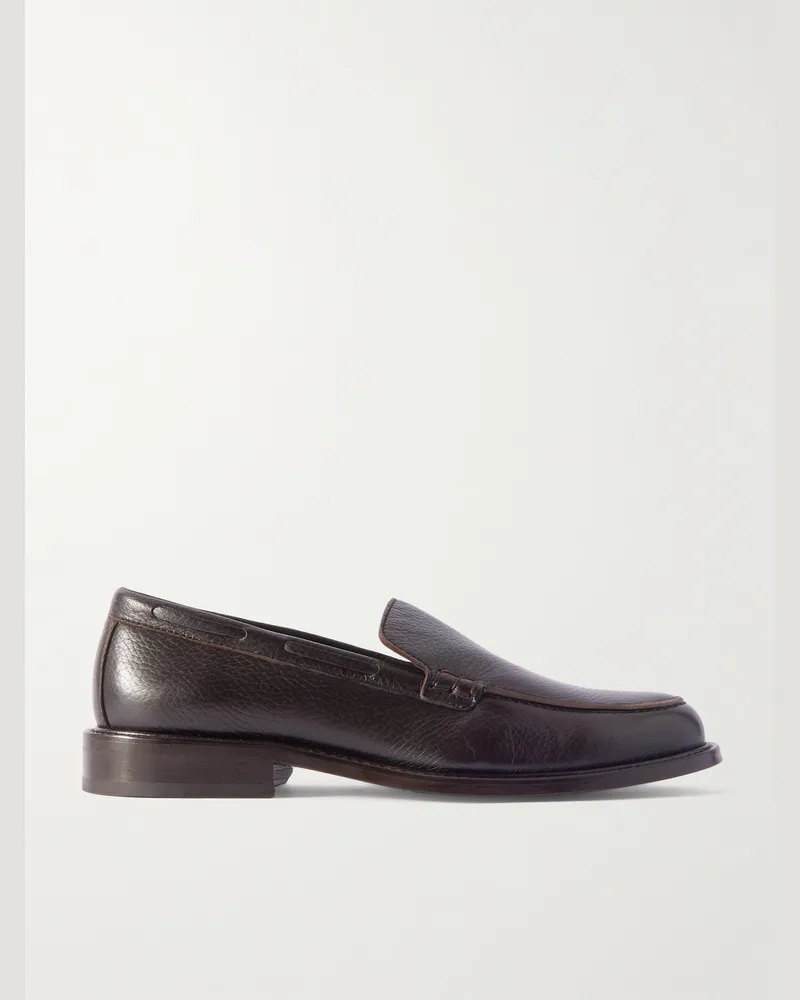 MR P. Scott Full-Grain Deerskin Loafers Brown