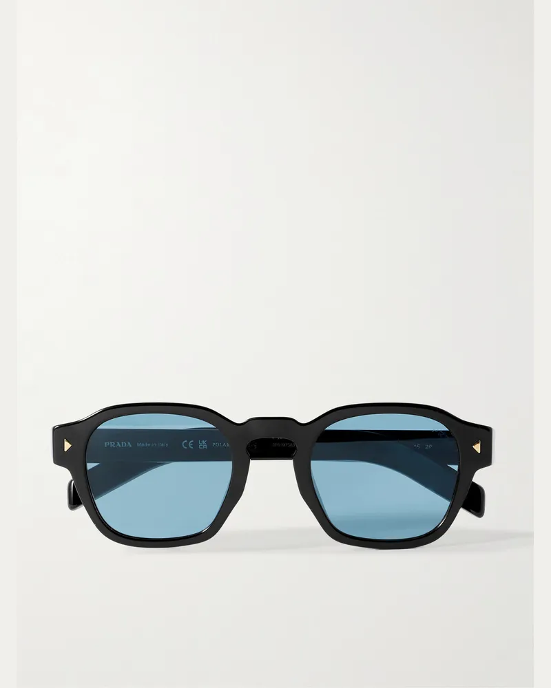 Prada Sonnenbrille mit rundem Rahmen aus Azetat Schwarz