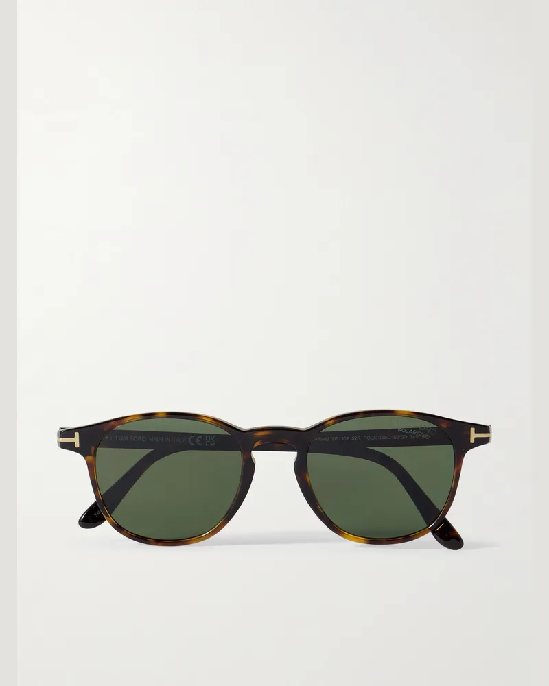 Tom Ford Holt Sonnenbrille mit rundem Rahmen aus Azetat in Schildpattoptik Braun