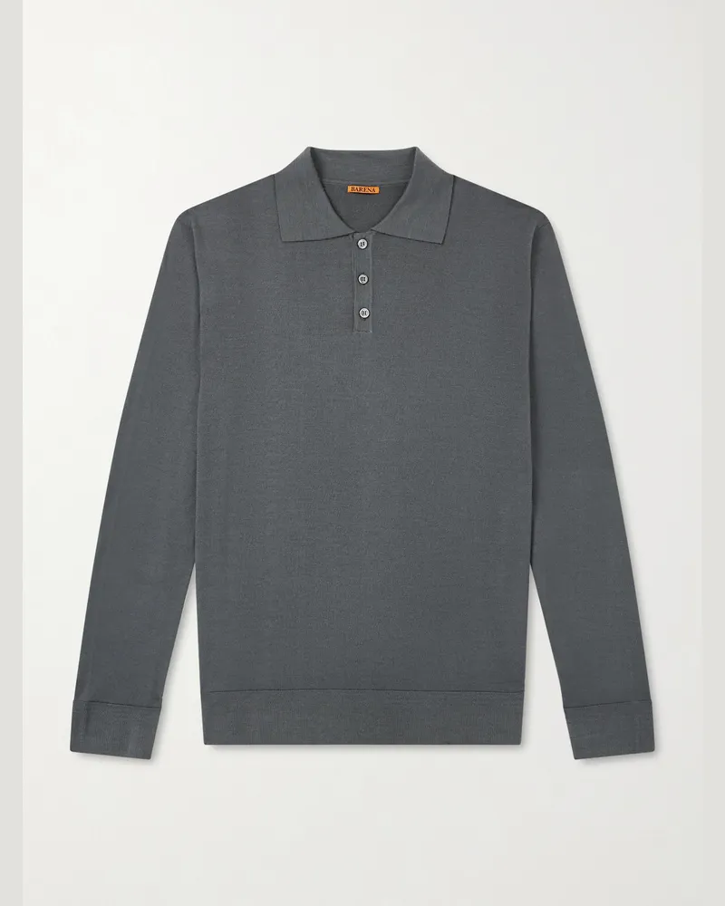 BARENA Pevaron Merino Wool Polo Shirt Gray