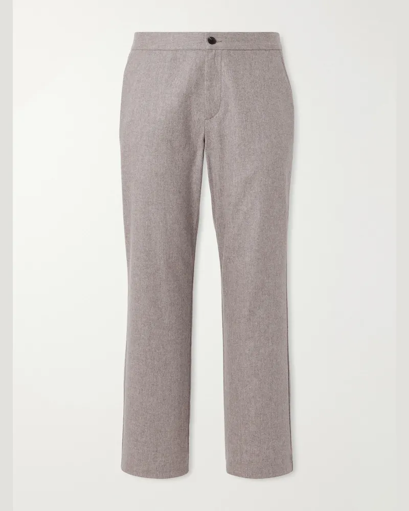 MR P. Straight-Leg Wool-Blend Flannel Trousers Neutrals