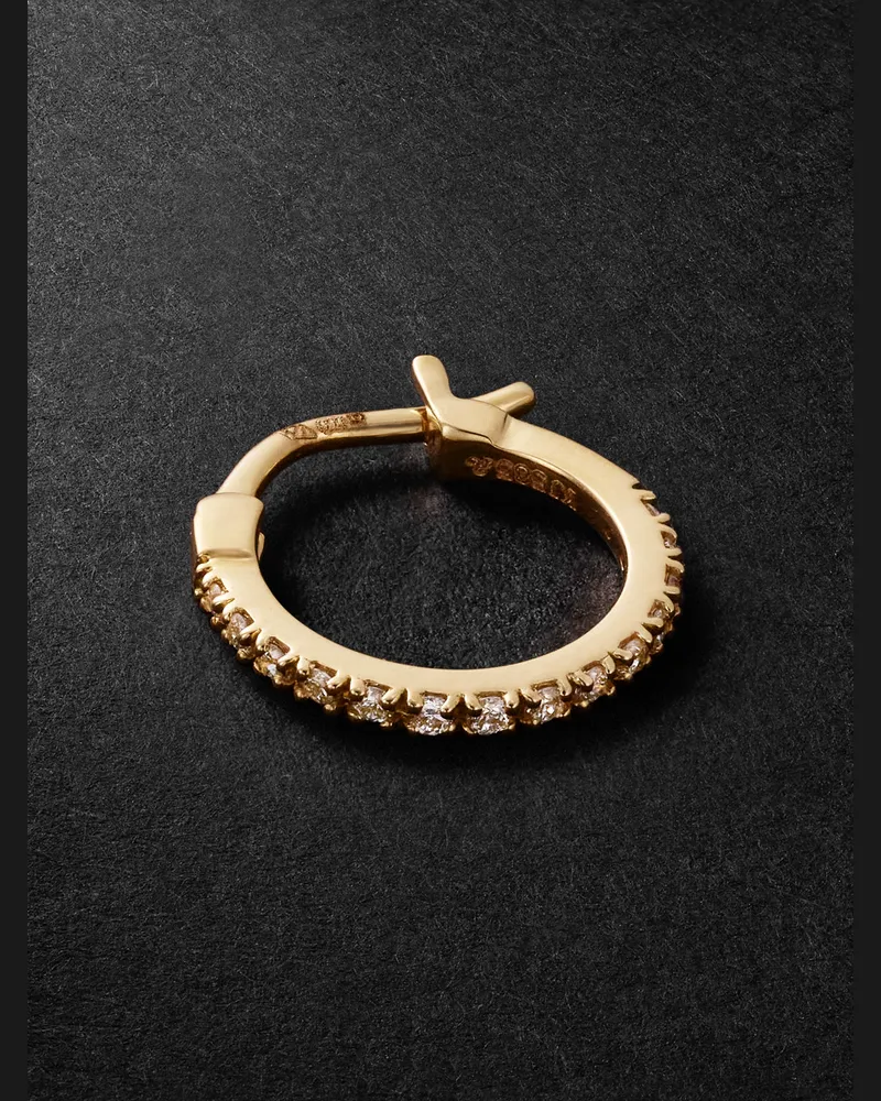 Kolours Luna Spectra Small einzelne Creole aus 14 Karat Gold mit Diamanten Gold