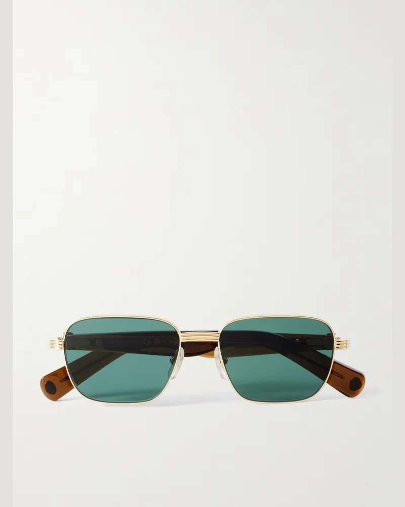 Cartier Première de Cartier goldfarbene Sonnenbrille mit D-Rahmen und Details aus recyceltem Azetat Braun