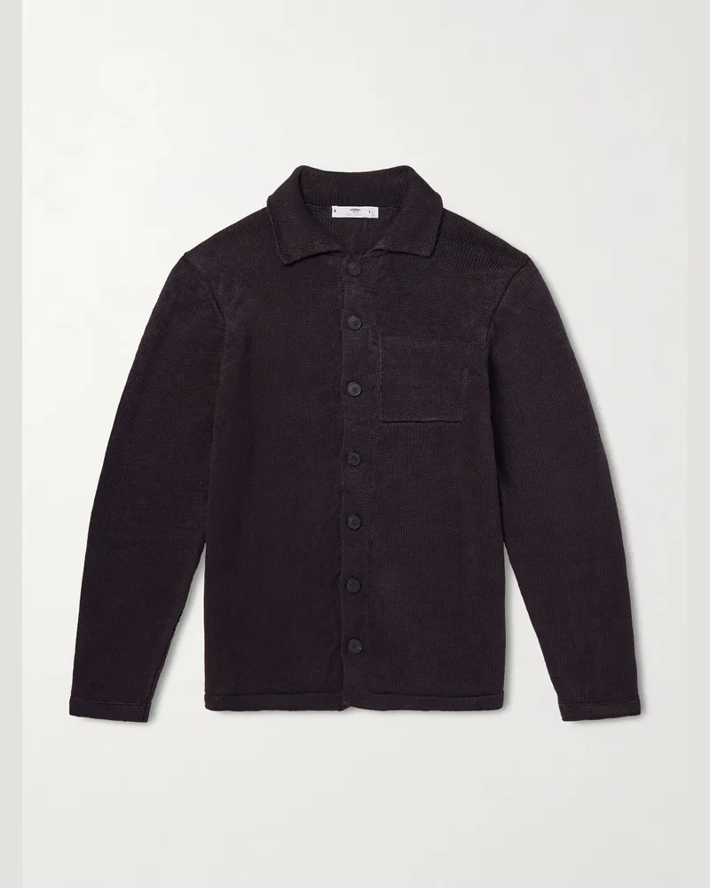 Inis Meáin Cardigan aus Leinen Braun