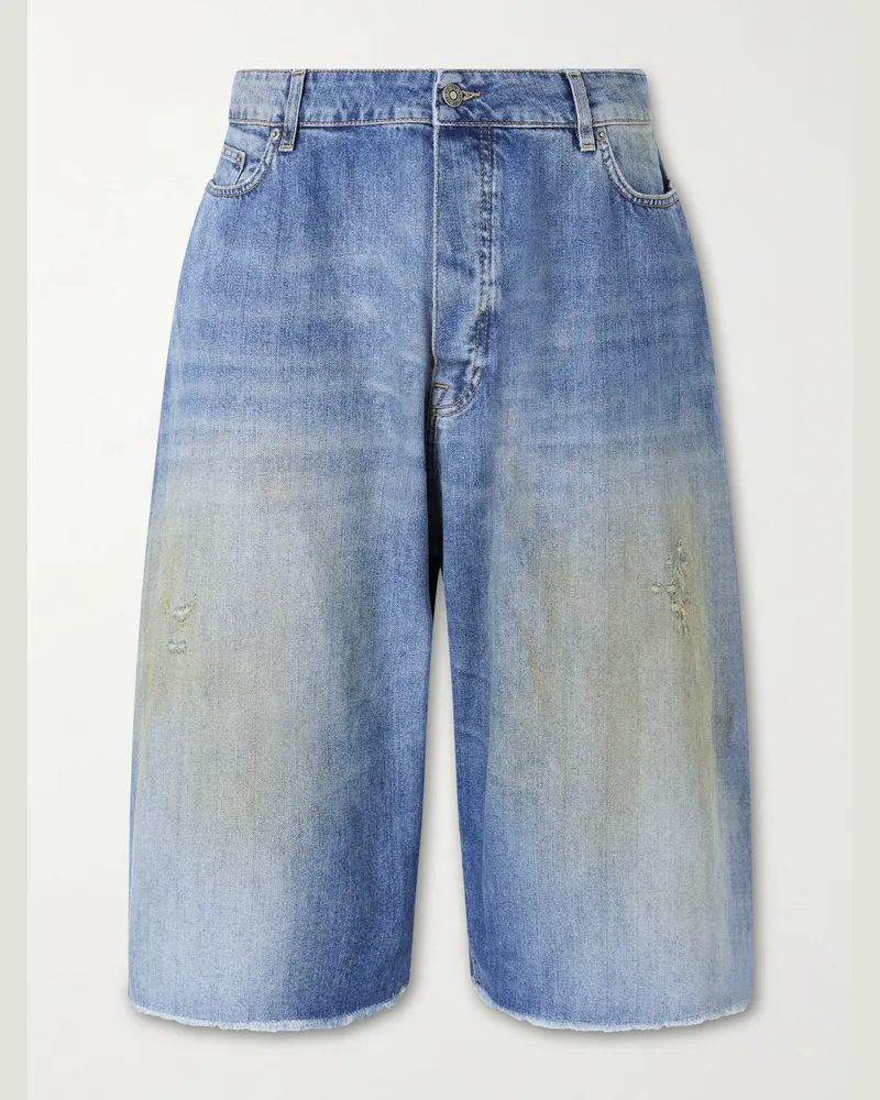 FourTwoFour on Fairfax Wide-Leg Lightweight Denim Short Blue
