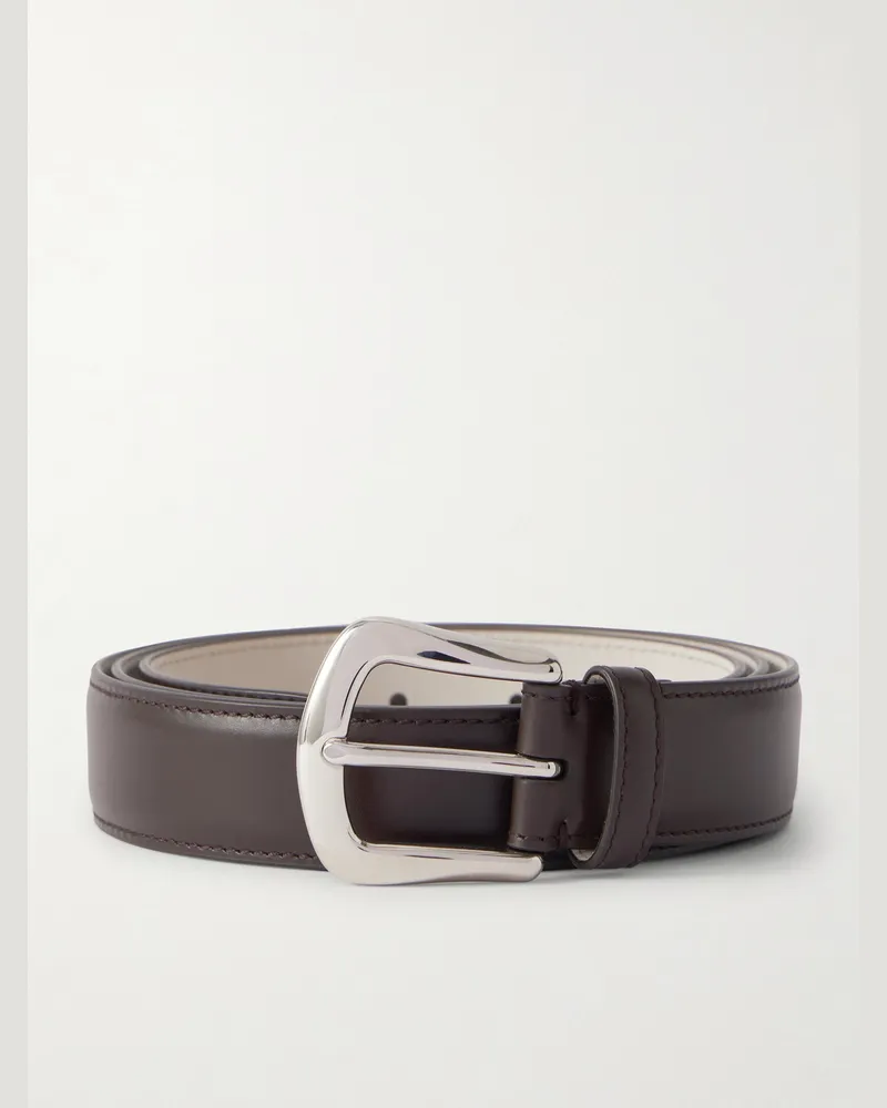 Brunello Cucinelli 3cm Leather Belt Brown