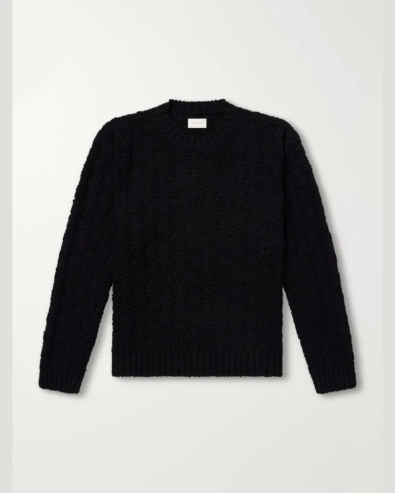 Aimé Leon Dore Textured Cotton-Blend Sweater Black
