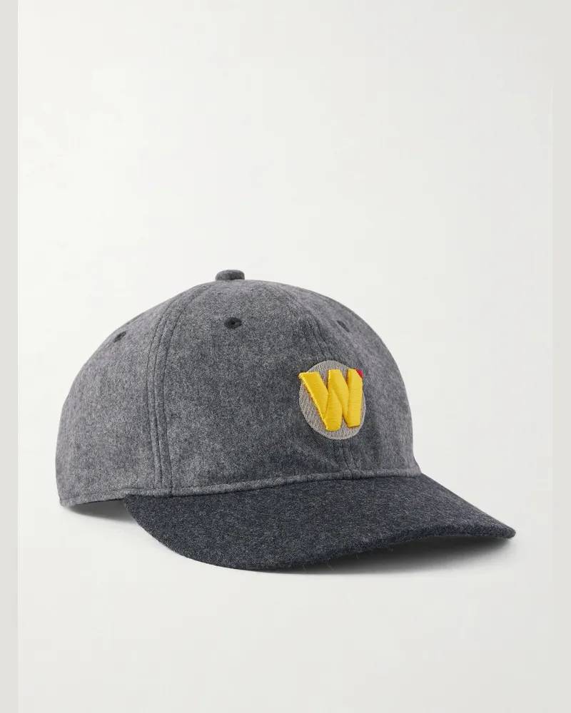 WTAPS Baseballkappe aus Flanell aus einer Wollmischung mit Logostickerei Grau