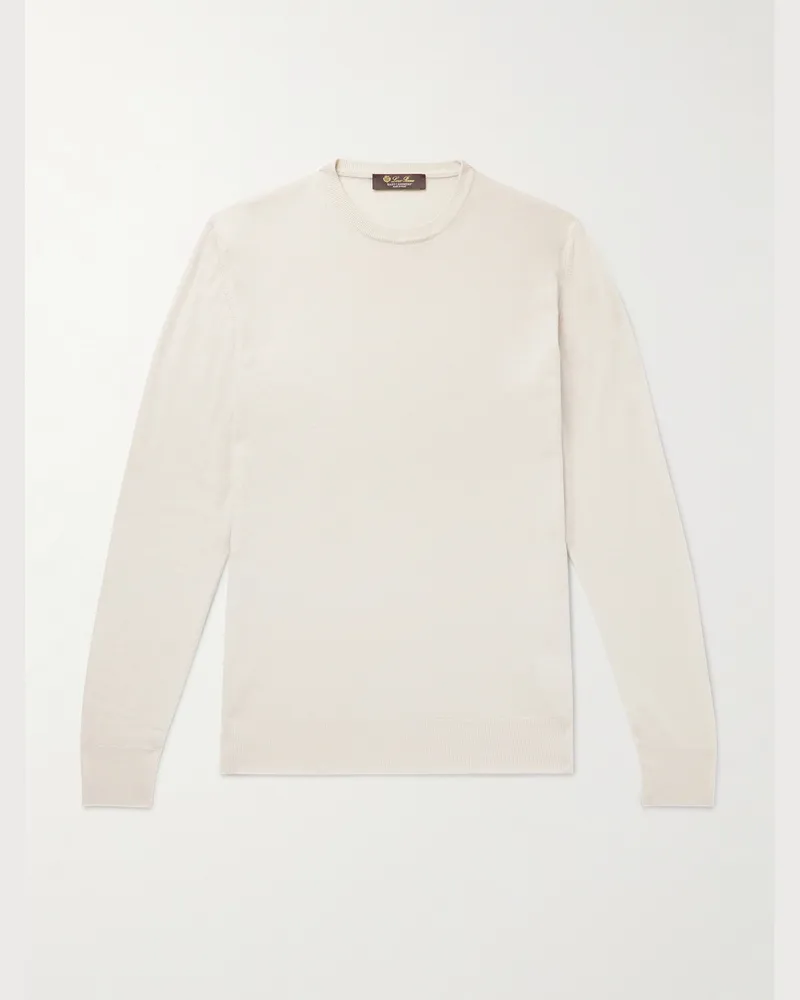 Loro Piana Slim-Fit Baby Cashmere Sweater Neutrals