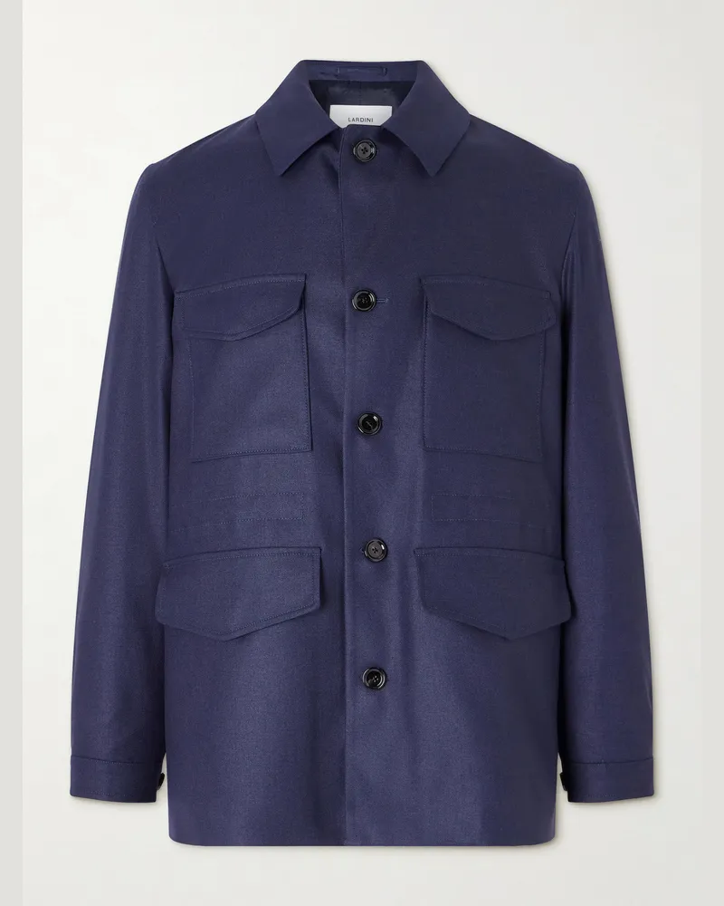 LARDINI Feldjacke aus Twill aus einer Kaschmir-Modalmischung Blau