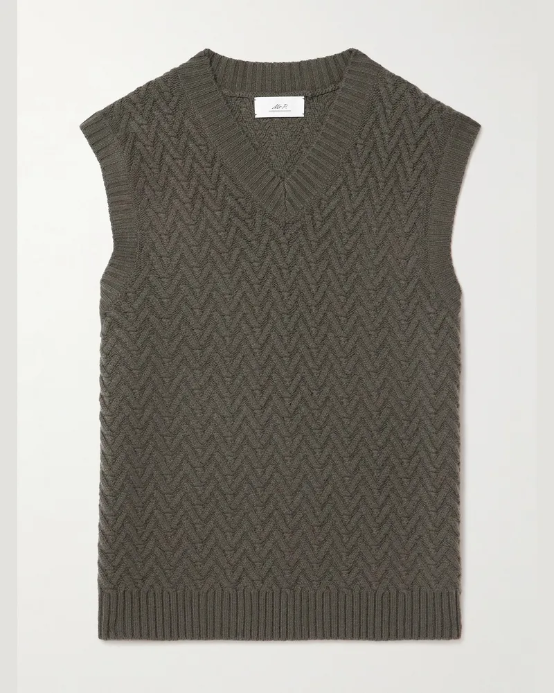 MR P. Wool and Cashmere-Blend Sweater Vest Green