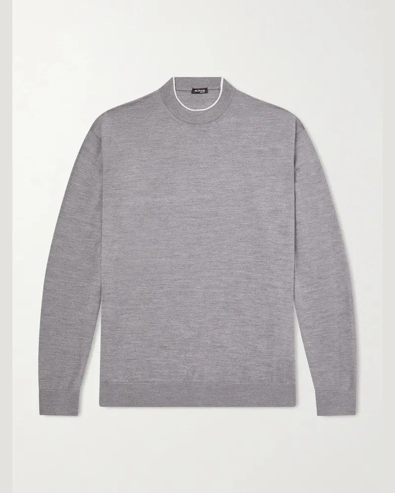 Kiton Merino Wool Sweater Gray