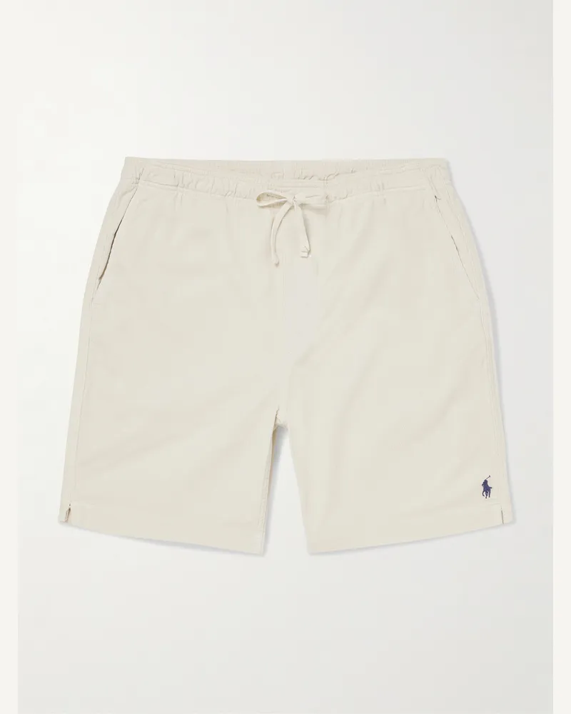 Ralph Lauren Straight-Leg Cotton Drawstring Shorts Neutrals