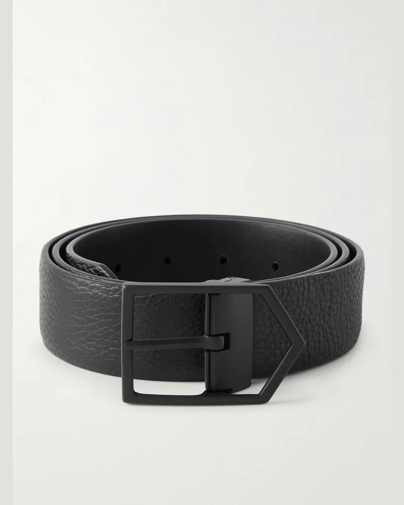 Canali Gürtel aus vollnarbigem Leder, 3,5 cm Schwarz