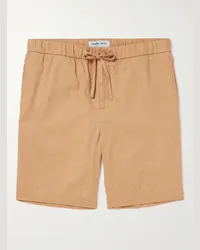 Frescobol Carioca Felipe gerade geschnittene Shorts aus Leinen mit Kordelzugbund Orange