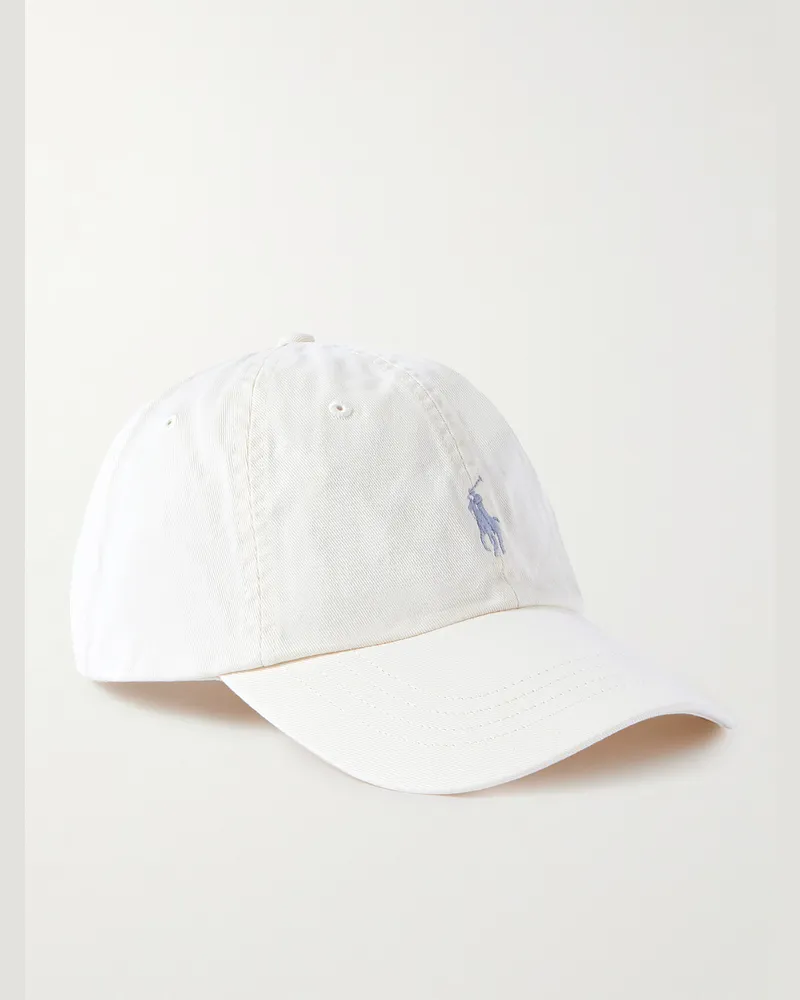 Ralph Lauren Logo-Embroidered Cotton-Twill Baseball Cap Neutrals