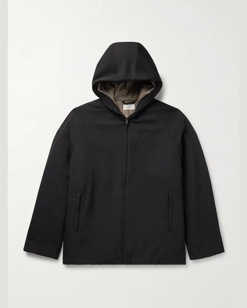 The Row Horatio wattierte Kapuzenjacke aus Woll-Twill Schwarz