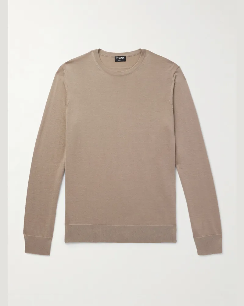 Ermenegildo Zegna Cashseta Sweater Neutrals