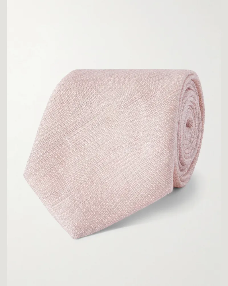 MR P. Krawatte aus einer Leinen-Seidenmischung, 8,5 cm Pink
