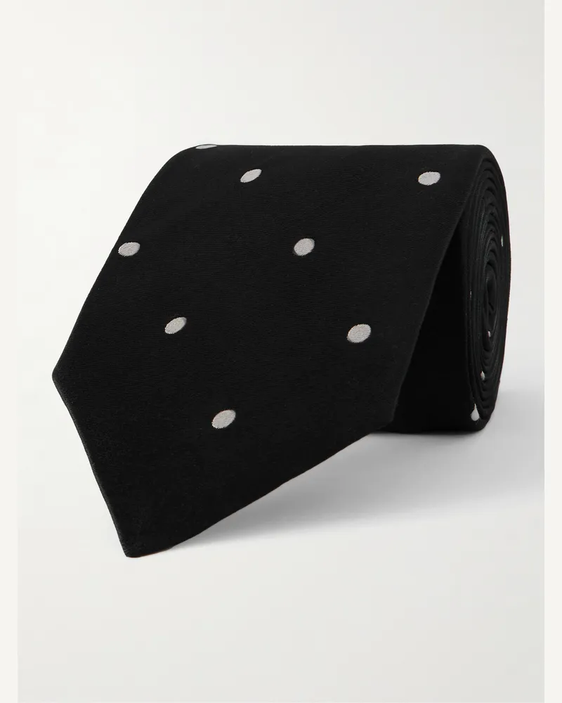 Tom Ford Krawatte aus Seidensatin mit Punkten, 8 cm Schwarz