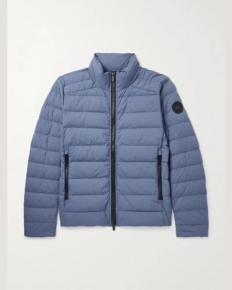 Canada Goose Crofton Daunenjacke aus gestepptem „EnduraLuxe“-Material mit Logoapplikation Blau