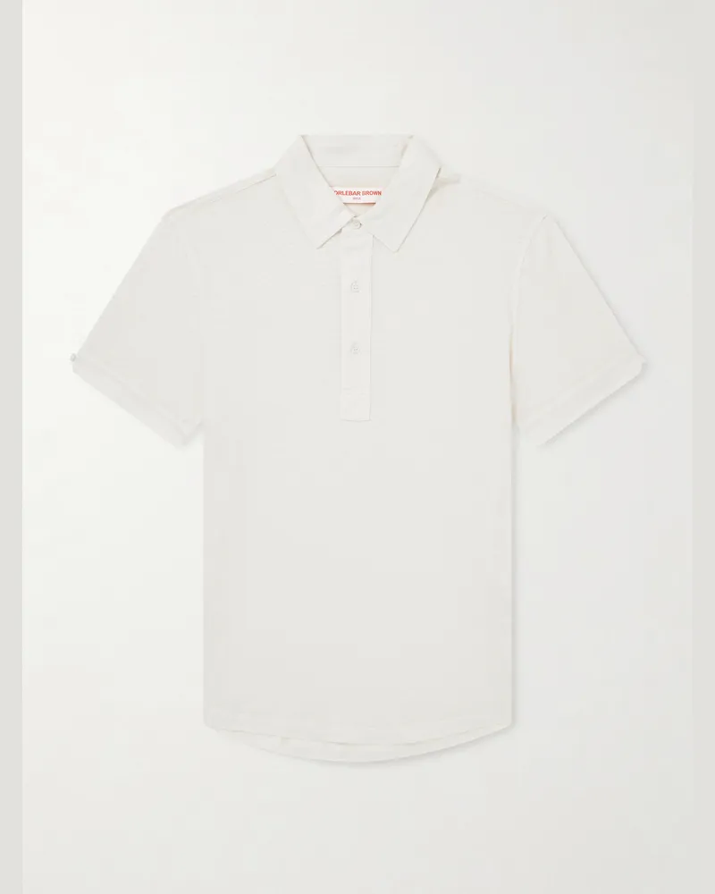 Orlebar Brown Sebastian Polohemd aus Leinen-Jersey Neutral