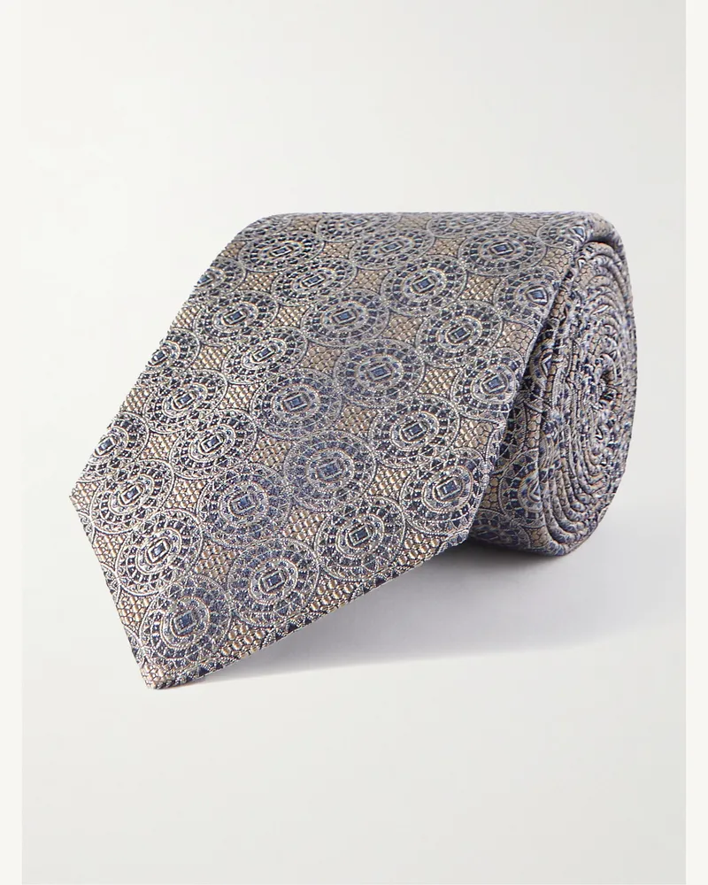 Brunello Cucinelli Krawatte aus Seiden-Jacquard, 8 cm Neutral