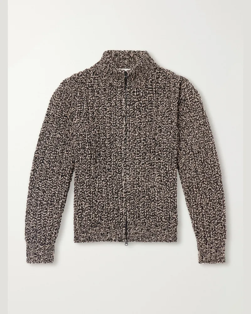 Altea Wool-Blend Zip-Up Cardigan Neutrals