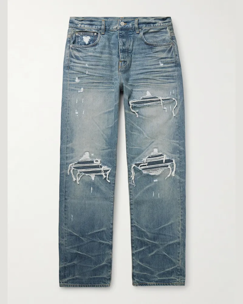 Amiri MX1 gerade geschnittene Jeans in Distressed-Optik Blau