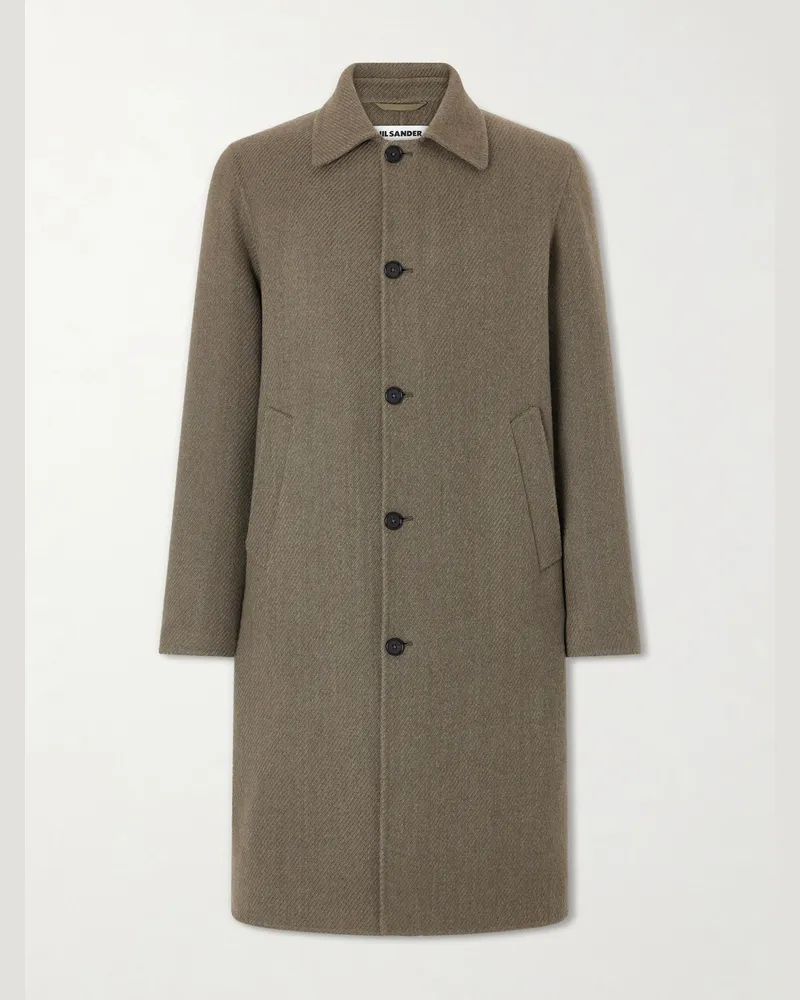 Jil Sander Virgin-Wool Twill Trench Coat Brown